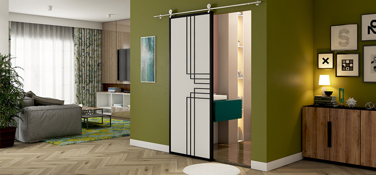 sliding bathroom door installation in Loomis